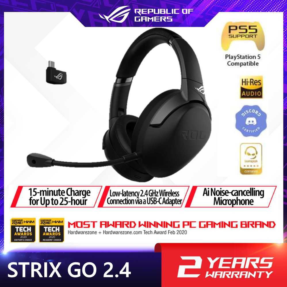 Asus ROG Strix Go 2.4 USB-C® 2.4GHz Wireless Gaming Headset | 3.5 mm ...