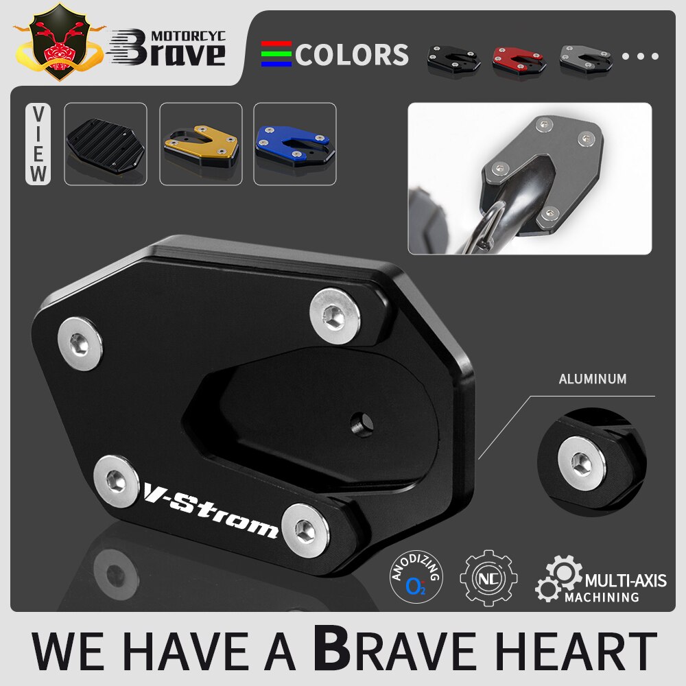 Modeer Élargisseur Béquille Latérale CNC Aluminium Pour Suzuki V-Strom 1000 1050 XT - Rouge