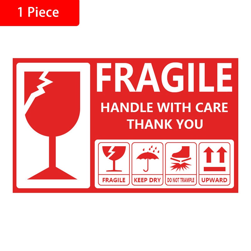 𝗦𝗔𝗠𝗘 𝗗𝗔𝗬 𝗣𝗢𝗦𝗧 》 Fragile Sticker Cautions Label Warning 9 cm x 5 cm ...
