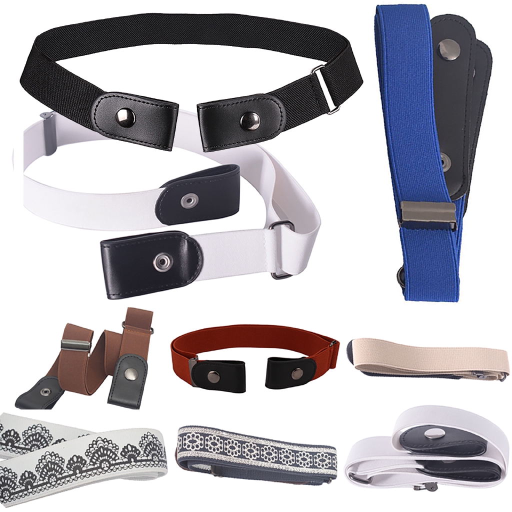 Women's Buckle Free Invisible Waist Belts Elastic Stretchy Waistband