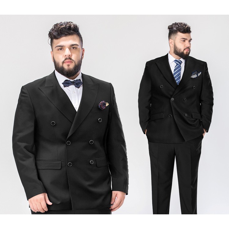 3XL 9XL Men s Plus Size Black Coat Pant Wedding Groom Business Formal Suit 2 Pcs Suits Set Shopee Malaysia