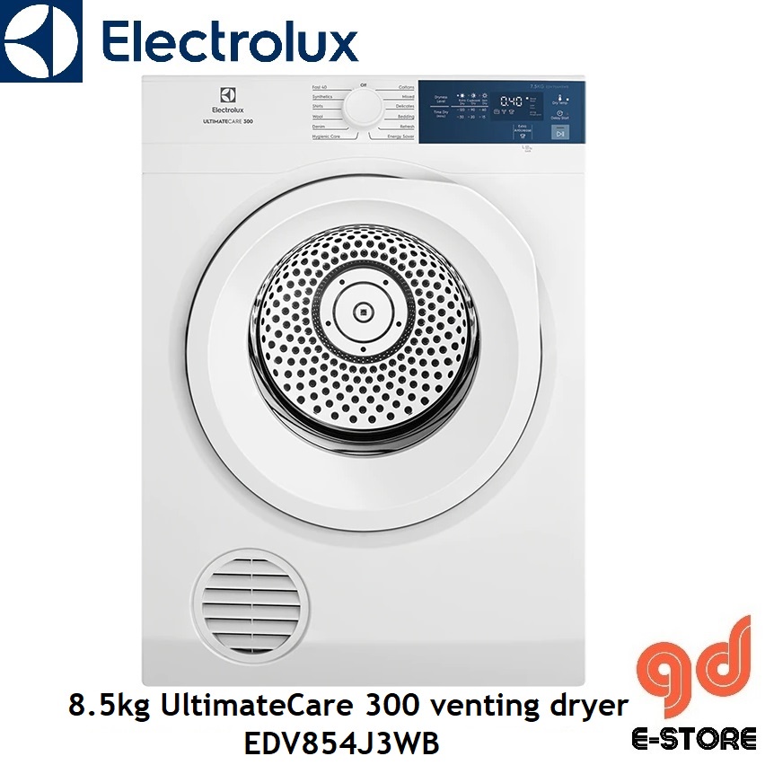 Electrolux EDV854J3WB 8.5kg UltimateCare 300 venting dryer EDV805JQWA