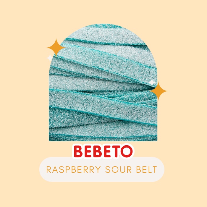 Bebeto Raspberry Sour Belt Sour Blast +-100g Repack (HALAL)-Gummy Candy ...