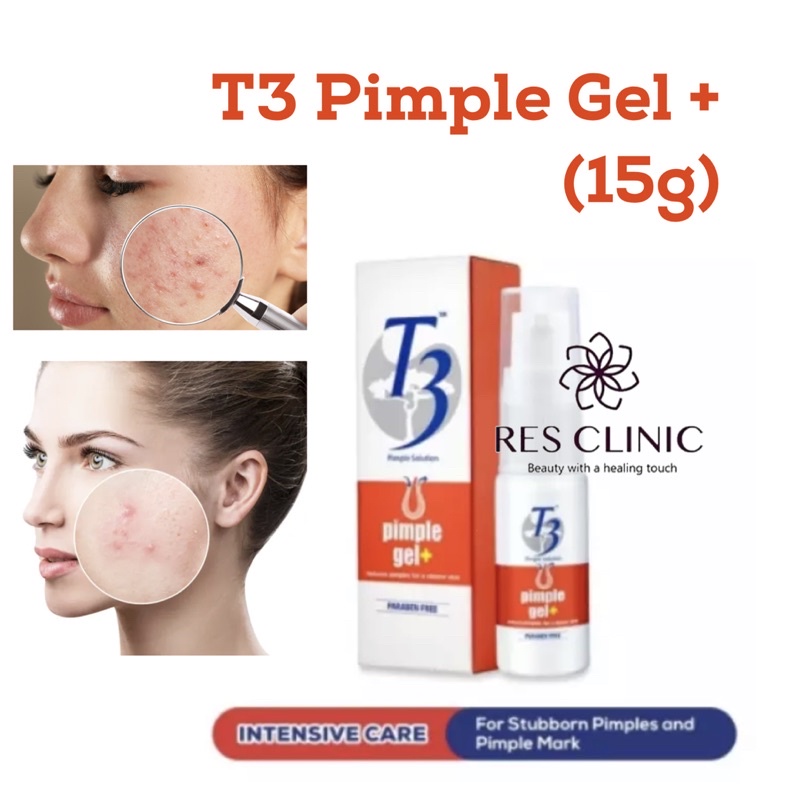 [RES CLINIC] T3 Pimple Gel Plus 15g (Reduce Pimple Scars Acne Jerawat