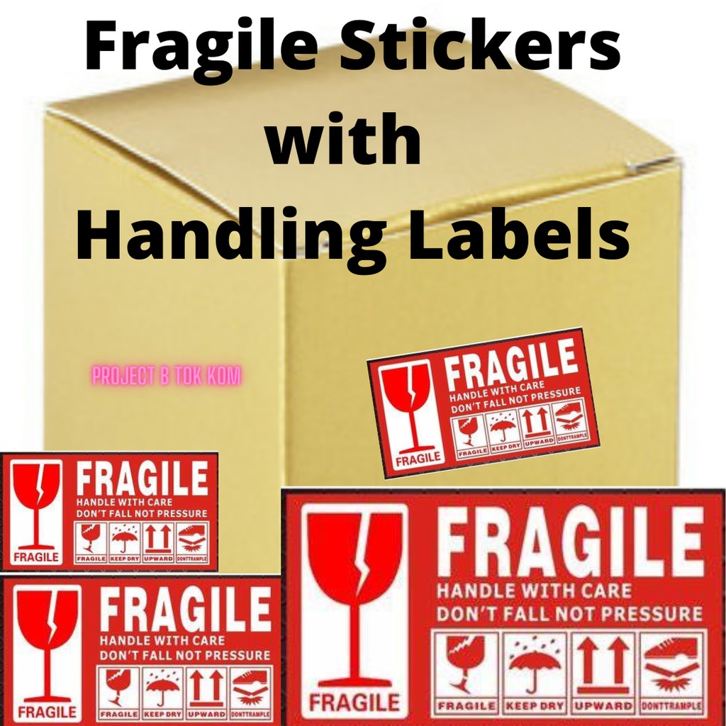 Fragile Stickers Warning Labels Handling Labels Shopee Malaysia