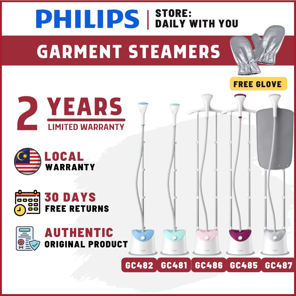(Ready Stock) Philips Easy Touch Garment Steamer GC481/GC482/GC485