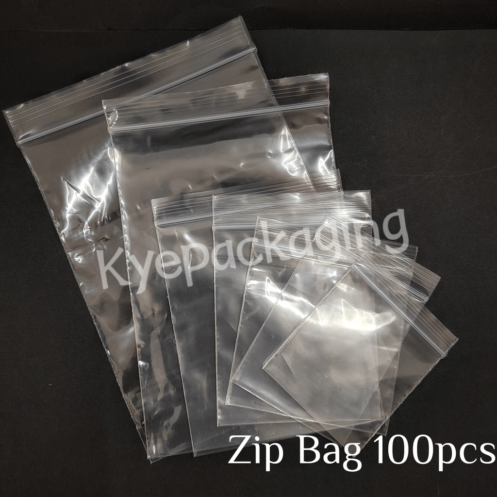 Zip Bag [ 100pcs per packet ] - Zip Lock Zipper Plastic Transparent ...
