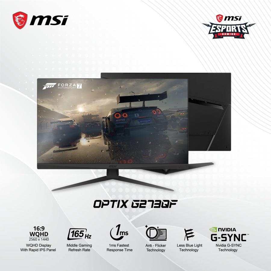 Msi Optix G273qf 27 Inch Gaming Monitor - Wqhd Ips 165hz 1ms 