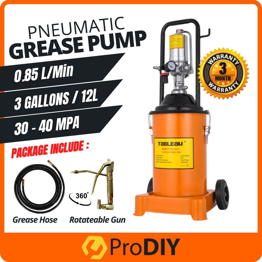 3 Gallon (12L) Air Grease Pump 501 Pressure Ratio Air Operated Grease