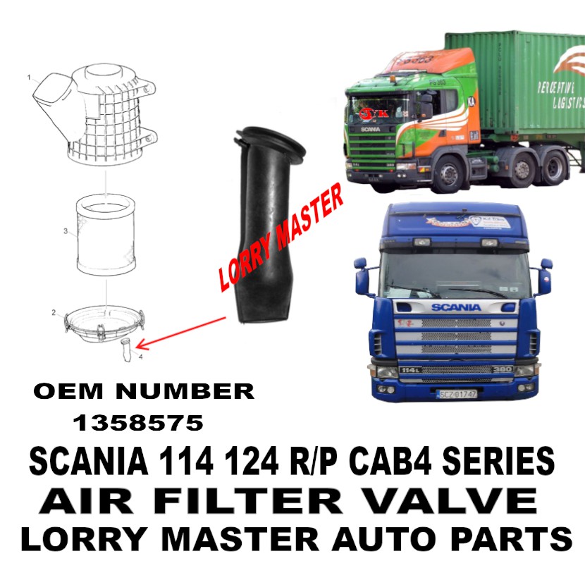 AIR FILTER VALVE 1358575 SCANIA 114 124 4 SERIES Shopee Malaysia