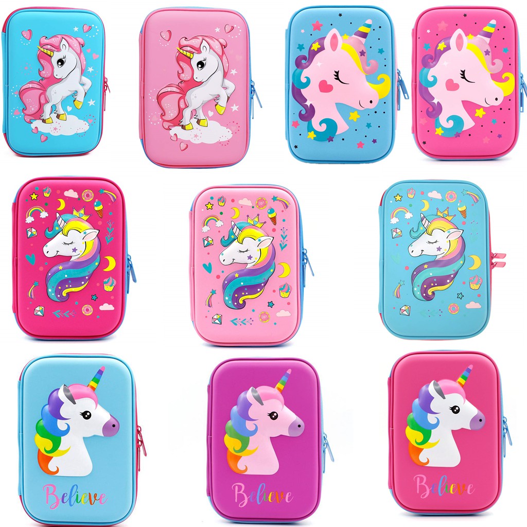 EVA Unicorn Pencil Case for Kids student Pencil box Cute Unicorn School