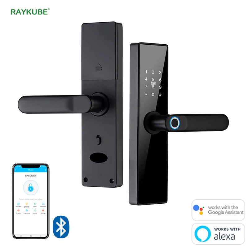RAYKUBE Digital lock Biometric Fingerprint TT Lock App IC Card Password ...