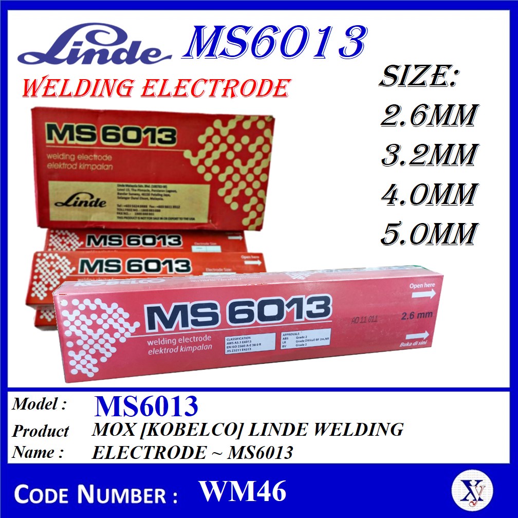 WM46 [5KG] MS6013 MOX KOBELCO LINDE WELDING ROD WELDING ELECTRODE