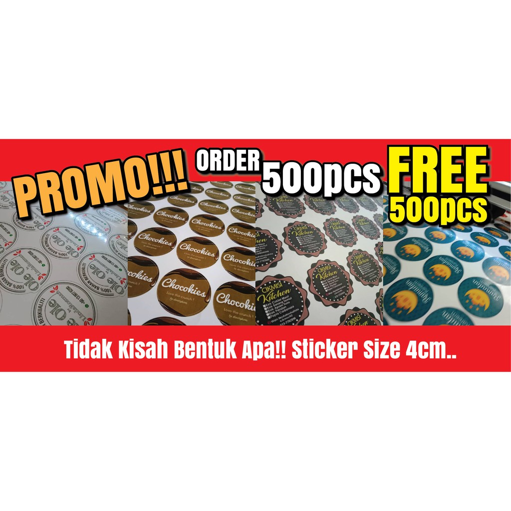 STICKER PROMO MURAH!! FREE 500PCS!! Shopee Malaysia