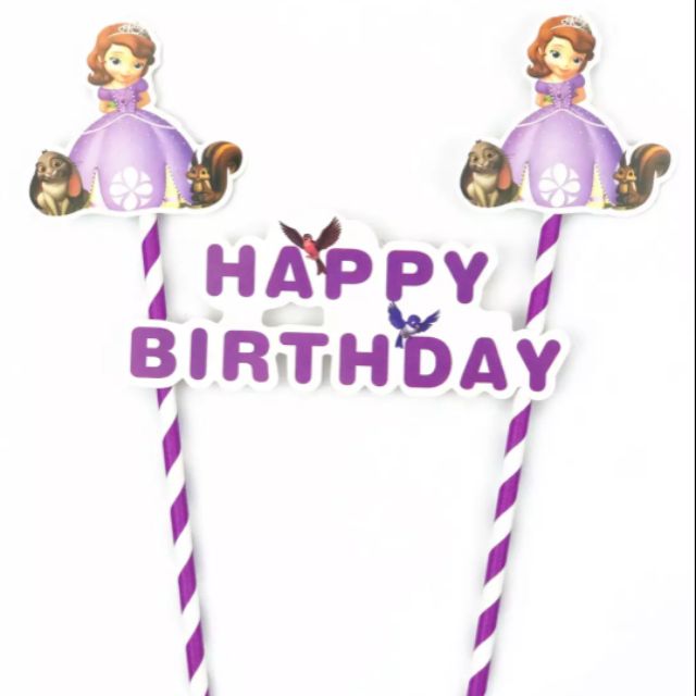 [READYSTOCK MALAYSIA] Sophia The First Happy Birthday Cake Topper ...