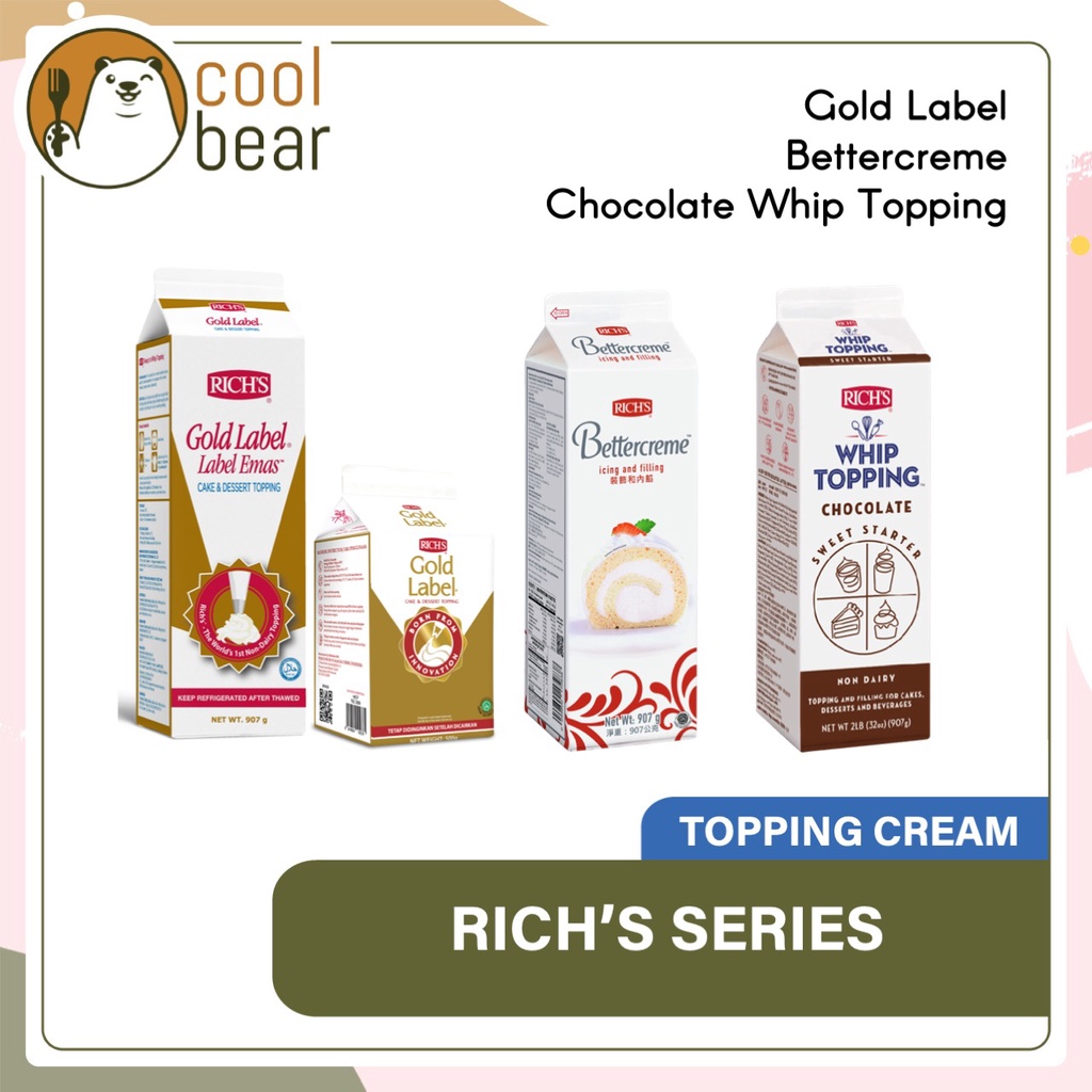 Richs Series Richs Gold Label Non Dairy Whip Topping Cream Richs