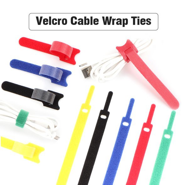 1PCT-type Cable Velcro Cable Tie Wire Reusable Cord Organizer Cable Wire  15*1.2cm Colorful Computer Data Cable ties