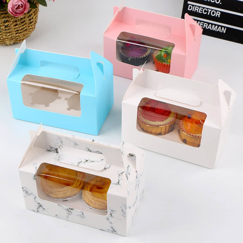 Handle Cavity Muffin / Cupcake Box Moon Cake Craft Box Transparent ...