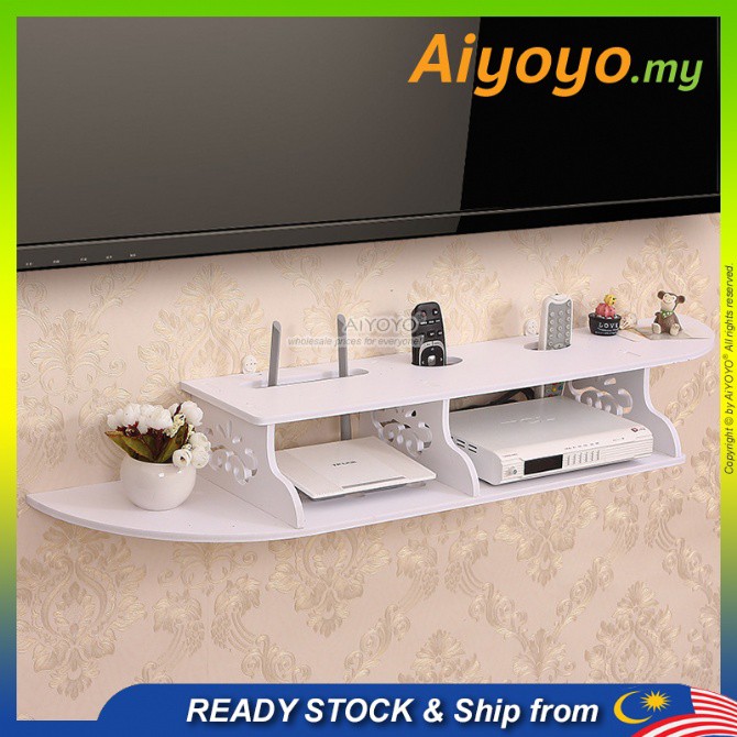 Wall Mount Storage Shelf Holder Stand Rack TV Box Astro Router Player ...