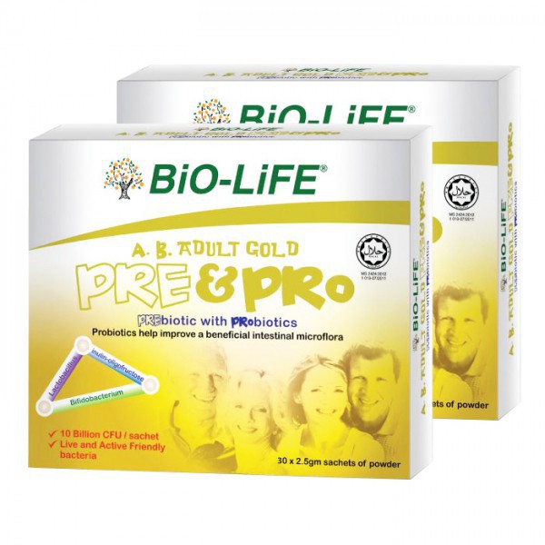 BIO-LIFE Ab Adult Gold Pre & Pro Prebiotics With Probiotics - (30 ...