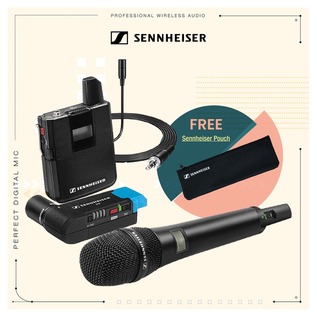 SENNHEISER SET Digital CameraMount Wireless Combo Microphone