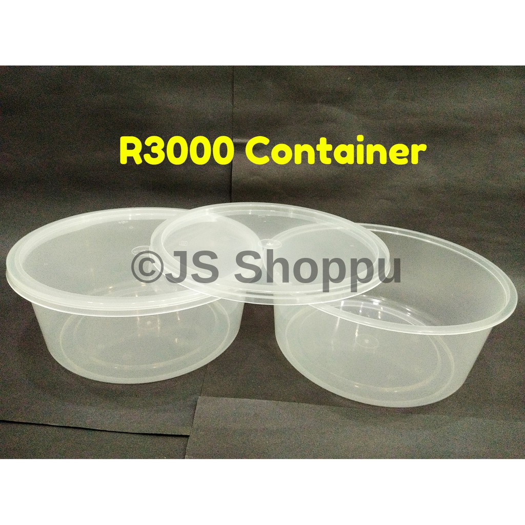 R3000 (3000ml) Round Plastic Food Container (30pcs±) Bekas Kuih Bahulu ...