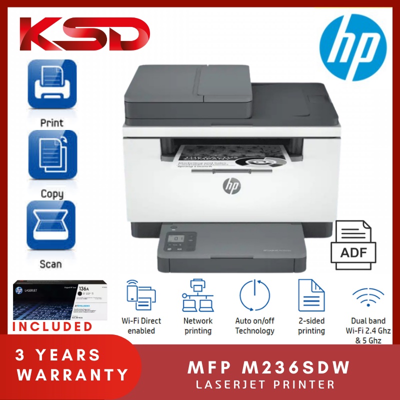 Hp Laserjet Mfp M236sdw Printer Shopee Malaysia 2664