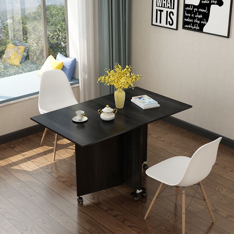 Folding table simple dining table movable rectangular table ...
