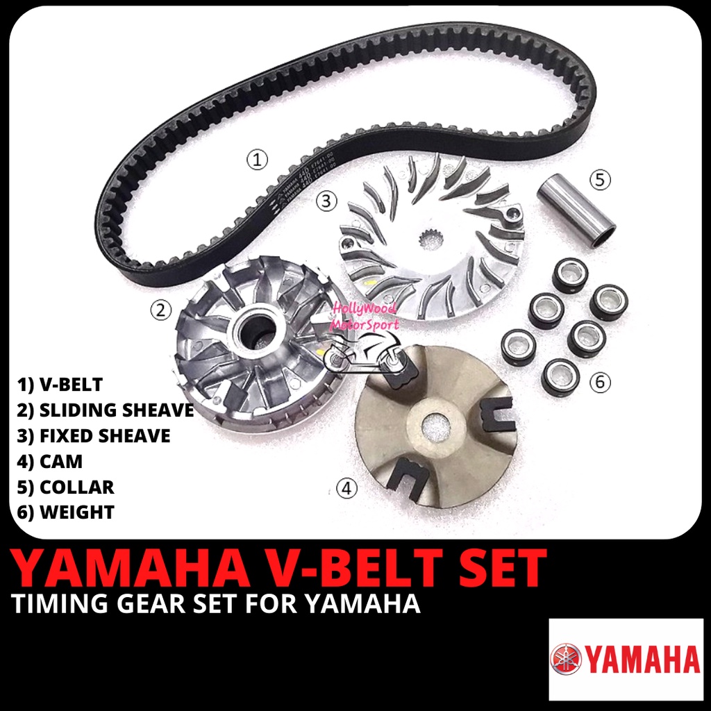 YAMAHA V-BELT TIMING BELT BELTING COMBO SET WITH PULLY AND ROLLER FOR ...