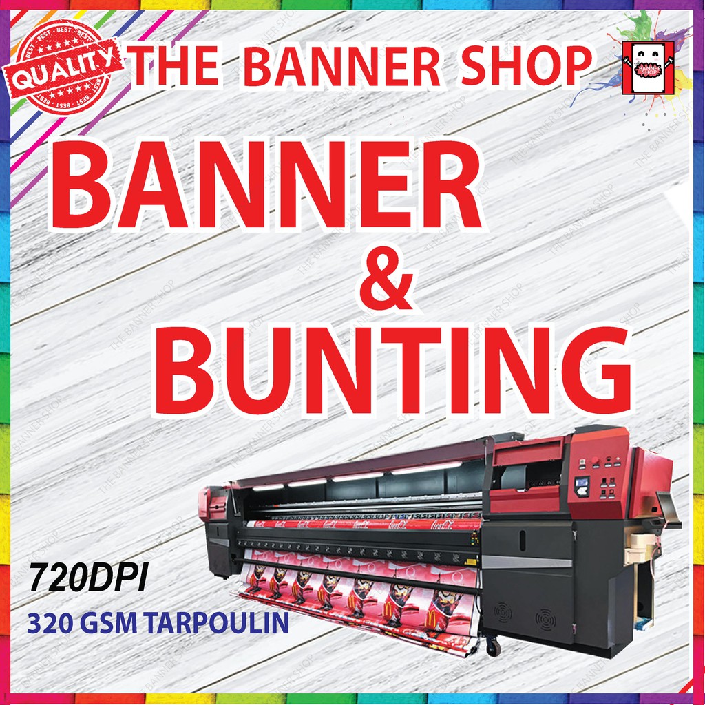 Banner / Bunting Printing (Wood/ Eyelets/ PVC Pipe) Shopee Malaysia