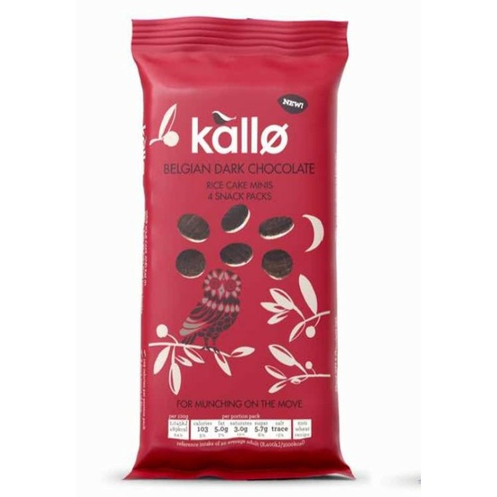 Kallo Rice Cakes 4 snack packs (Dark Chocolate / Milk Chocolate ...