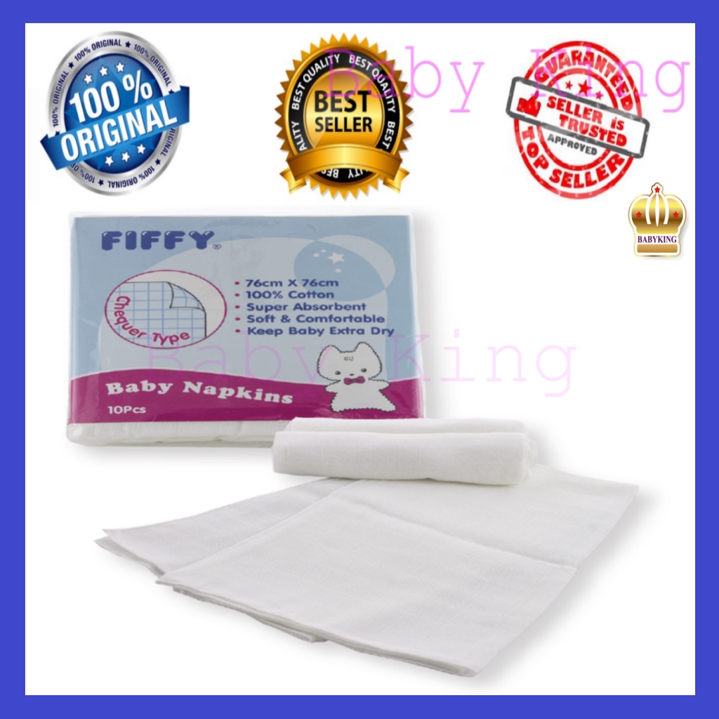 Original Fiffy Baby Napkins Napkin Plain White Chequer Type (76cm x ...