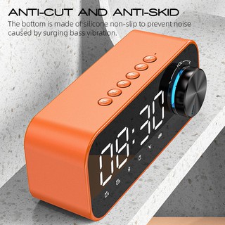 Bluetooth Speaker Wireless with Thermometer Alarm Clock LED HiFi Super ...