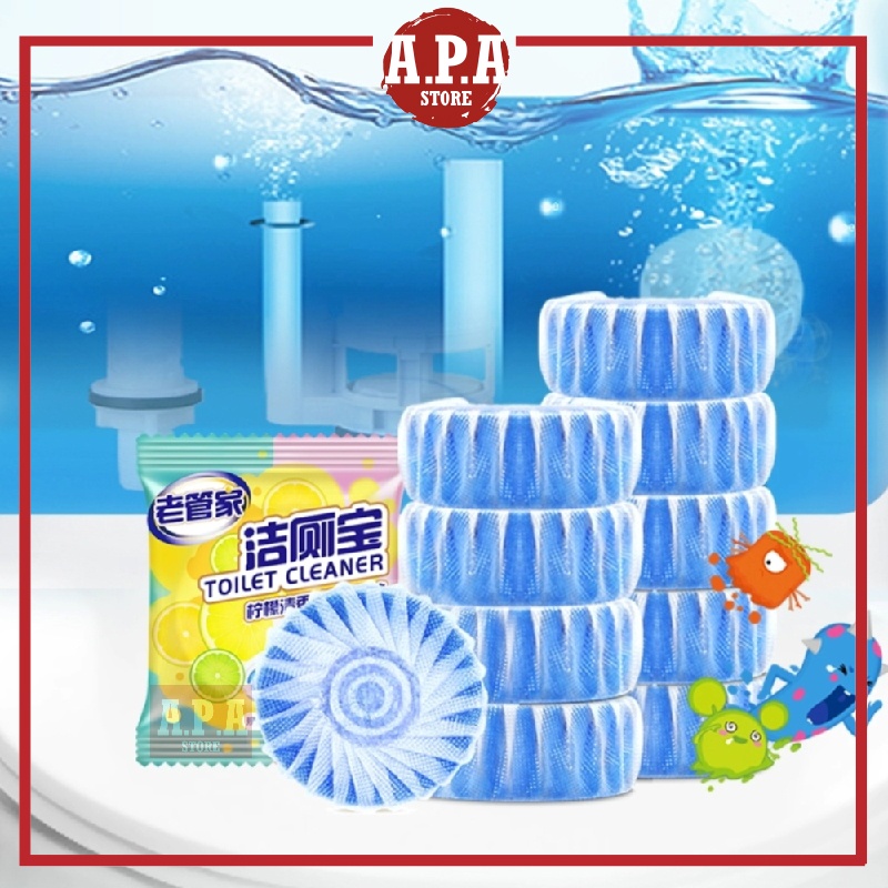 APA Aromatic Toilet Bowl Cleaner Flush Blue Tablet Bathroom ...