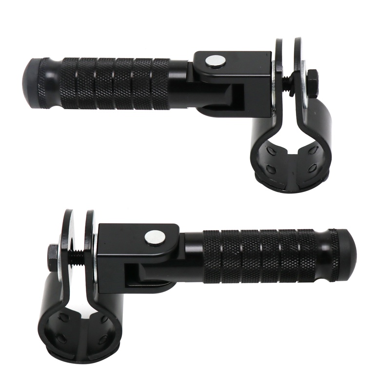 Universal CNC Aluminum Footpegs - Silver Billet Footrests For Kawasaki, BMW, Suzuki, Honda Motorcycles 5 thumbnail image