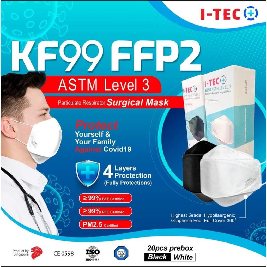 ITEC KF99 Surgical /Face Mask Individual Packing (Product of Singapore
