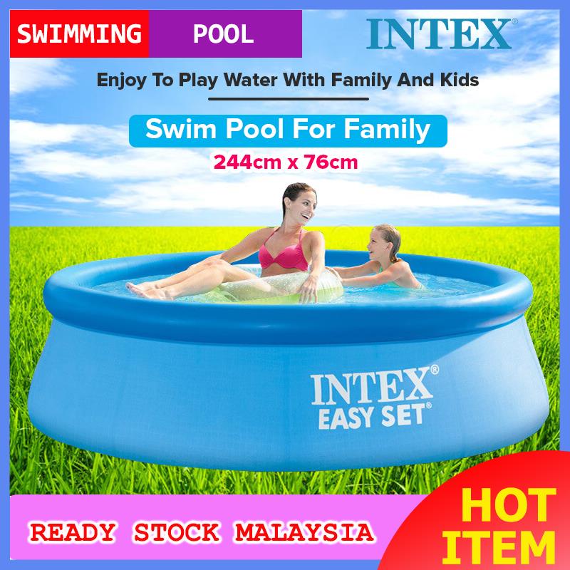 INTEX 28110 (NP122) EASY SET Pool 244 x 76cm Large Size Inflatable ...
