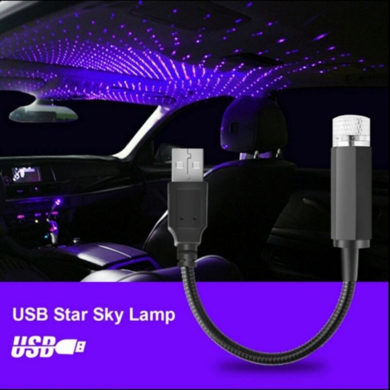 thumbnail image 2 of USB Car Interior LED Starry Sky Atmosphere Lamp – Roof Projector, Romantic, Stars & Sky Theme 2 of 4