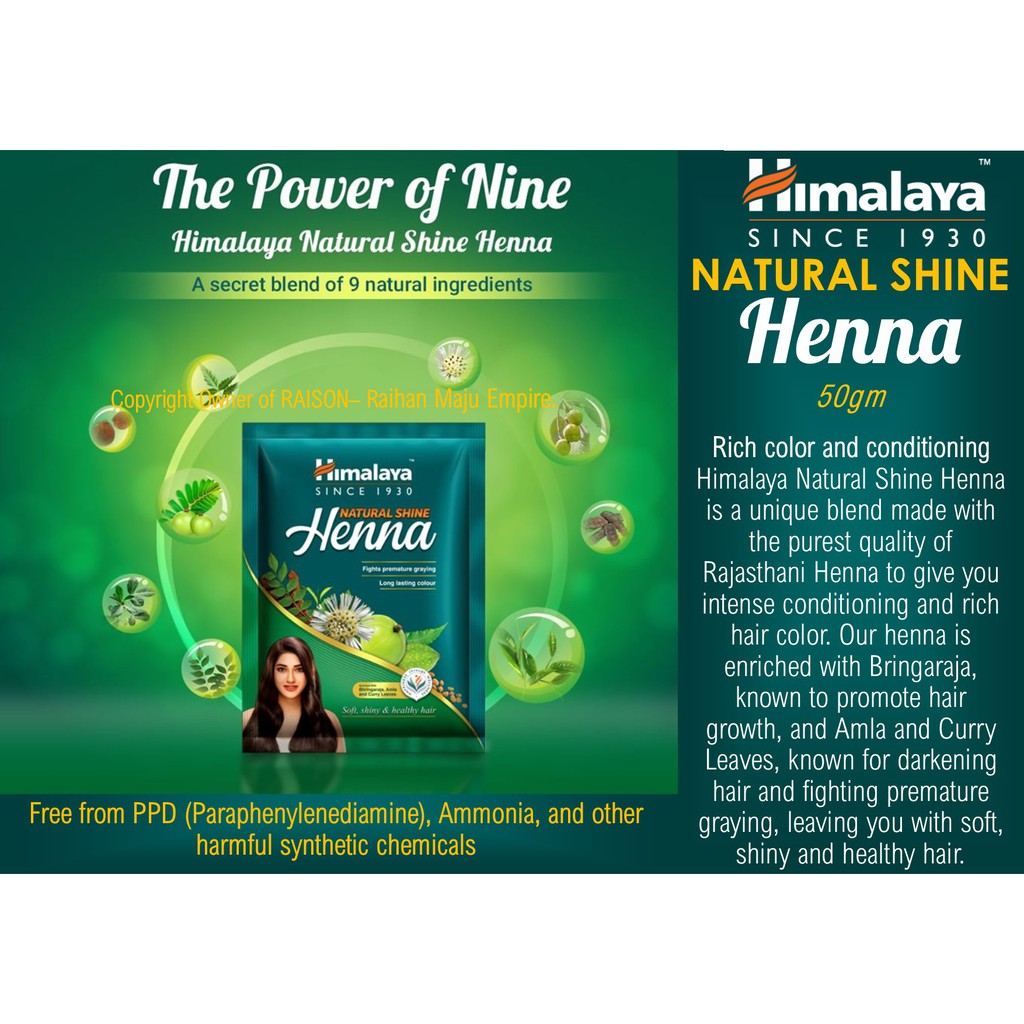Himalaya (BUY 1 FREE 1) NATURAL SHINE Henna Powder 50gm/120gm Limited