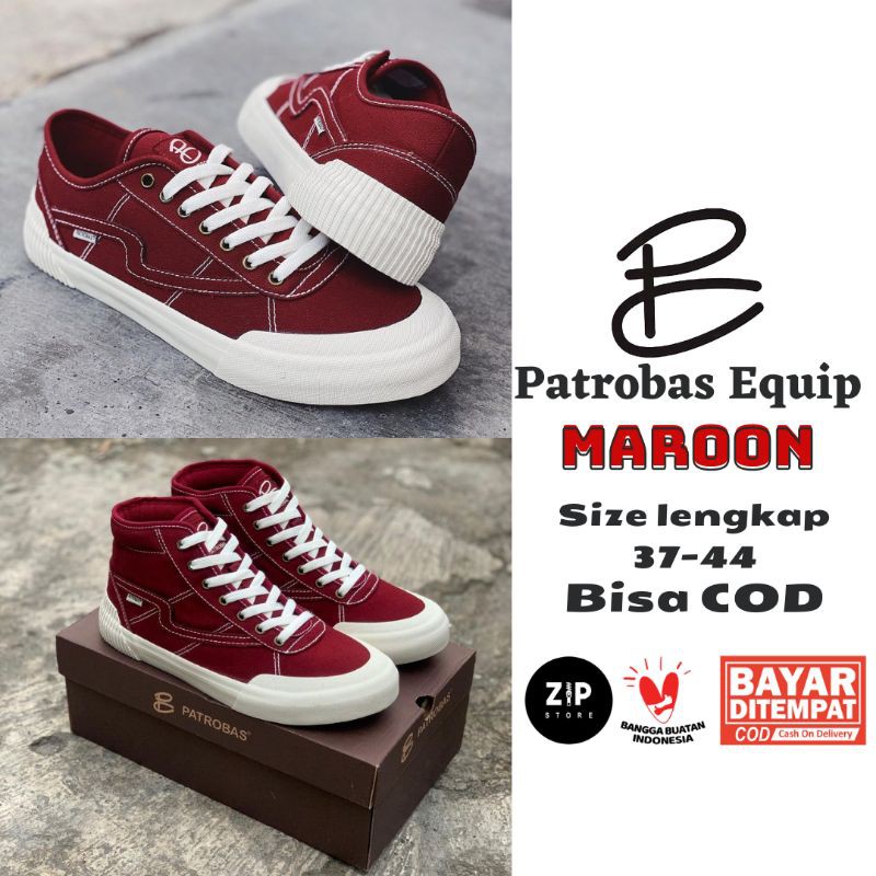 MERAH Patrobas Shoes EQUIP MAROON LOW HIGH ORIGINAL SNEAKER PATROBAS ...