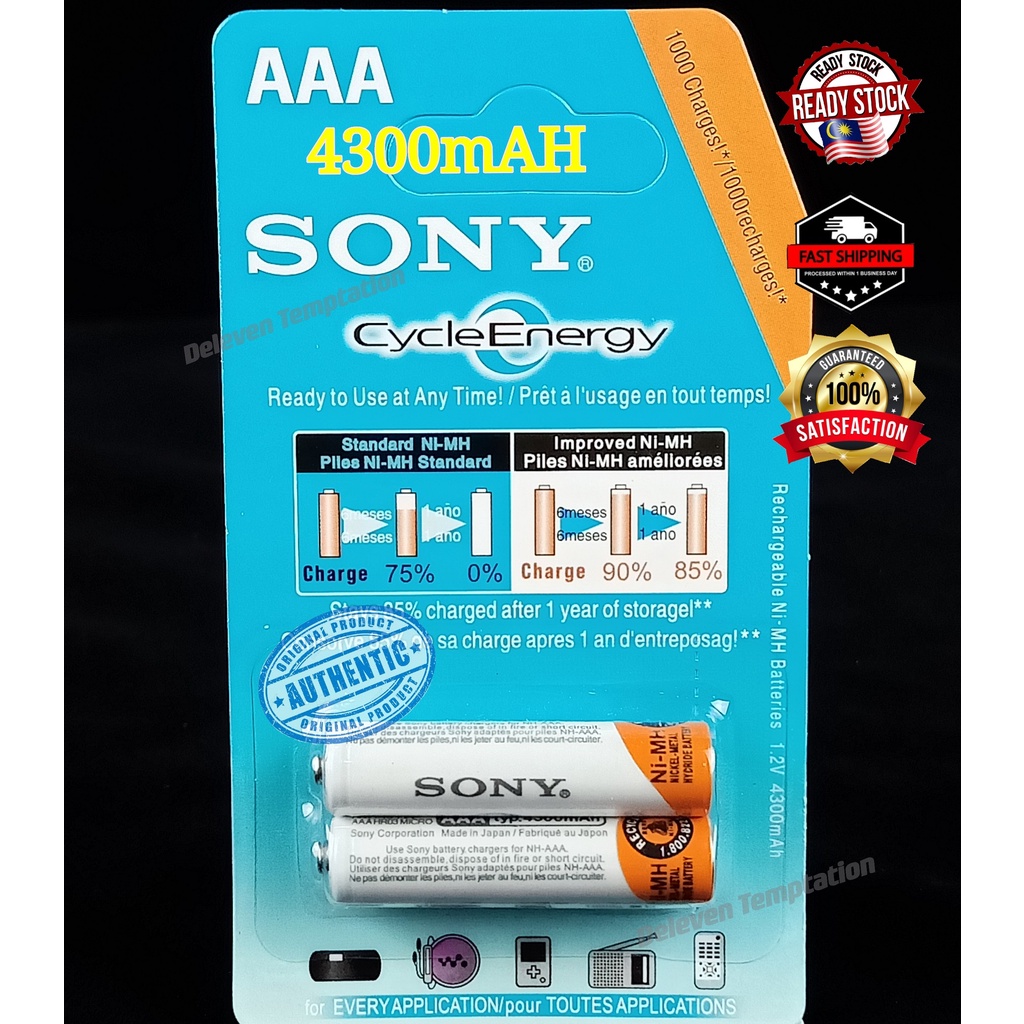 AA AAA Rechargeable Battery GP SONY 3000mAh 4300mAh 4600mAh Ni-MH Fast ...