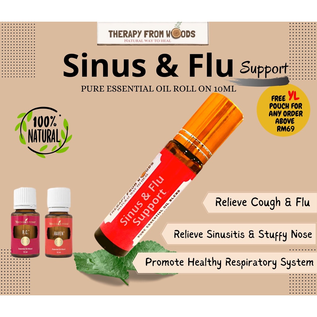 Sinus & Flu Essential Oil Prediluted 10ml Roll On MELEGAKAN RESDUNG