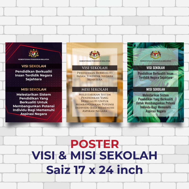 Poster MISI & VISI SEKOLAH KPM | Shopee Malaysia