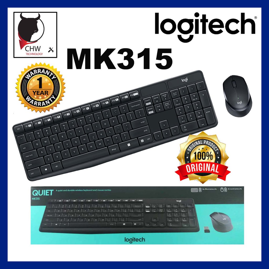LOGITECH MK315 QUIET WIRELESS COMBO KEYBOARD + MOUSE (LOGITECH ORIGINAL