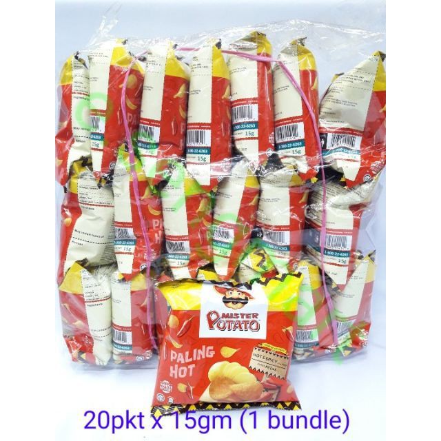 20 Packs Mister Potato Hot & Spicy 22g Each HALAL | Shopee Malaysia