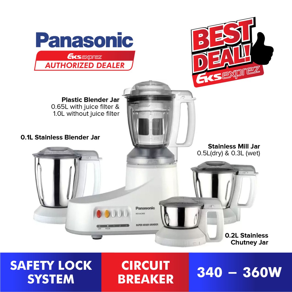 Panasonic MXAC400 Mixer Grinder Blender (MXAC400W) Shopee Malaysia