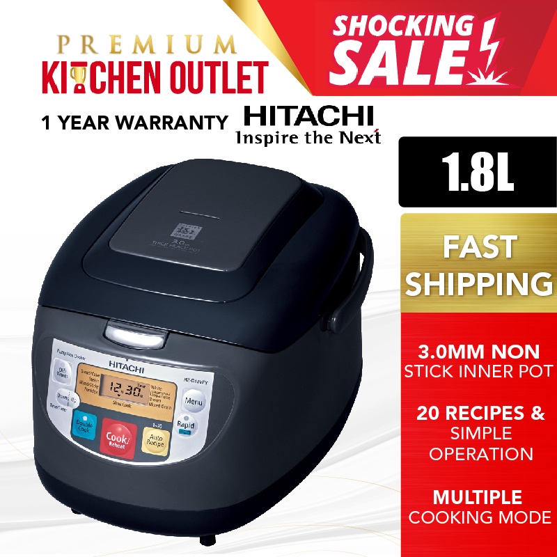 Hitachi 1.8L Rice Cooker Series RZD18VFY OBK Periuk Nasi