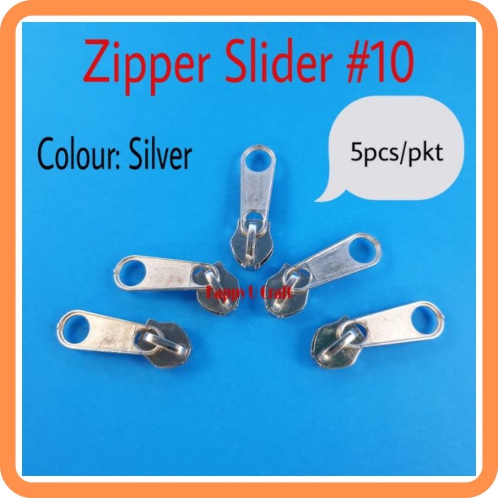 (5pcs/pkt) Zipper Slider 10/ Zipper Head/ Zip Kepala (Buatan Malaysia