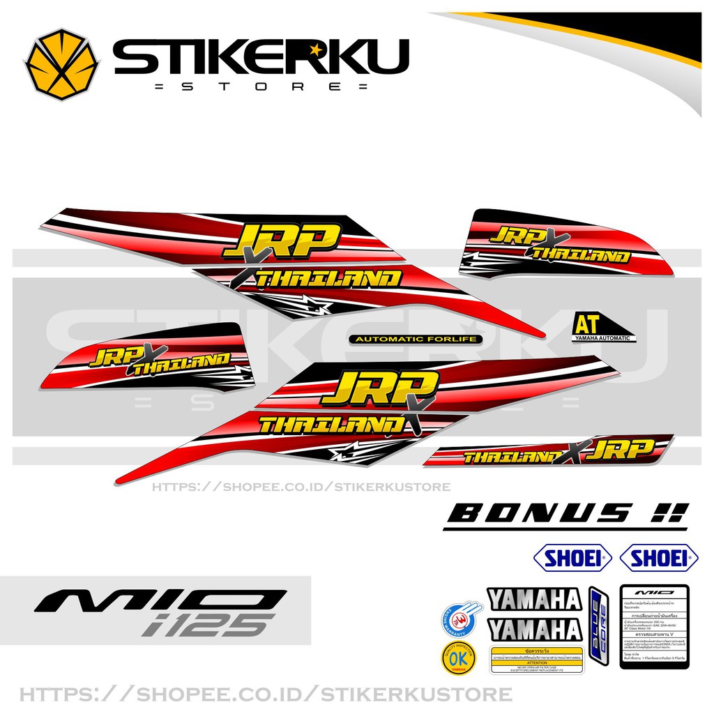 Mio i 125 STOCK DECALS / STRIPING MIO M3 /Z / 125/ STICKERS / STICKER ...