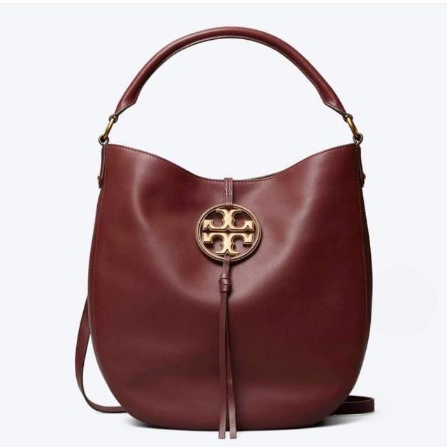 TORY BURCH MILLER METAL LOGO SLOUCHY HOBO BAG